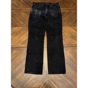 Wrangler 936WBK Mens Cowboy Cut Slim Fit Jeans Black Denim 34x32 Western Pants
